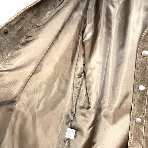 Munsingwear Leather Jacket Mens Suede Brown Button Up Sport Coat Genuine Size L - Picture 7 of 12